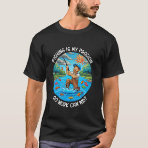 Grappige Visserij Cartoon Visser Angler Grap T-shirt