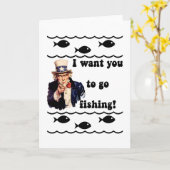 Grappige visserij humor kaart (Gele Bloem)