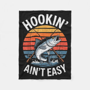 Grappige Visserij Vintage Vissen Is Niet Gemakkeli Fleece Deken