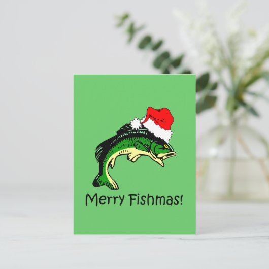 Grappige visserijKerstmis Feestdagenkaart (Staand voorkant)