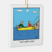 Grappige vissers Humor Keramisch Ornament (Rechts)