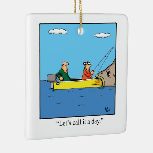 Grappige vissers Humor Keramisch Ornament (Rechts)