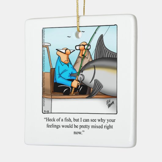 Grappige vissers Humor Keramisch Ornament (Links)