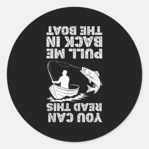 Grappige visshirts voor mannen jongens vader opa v ronde sticker