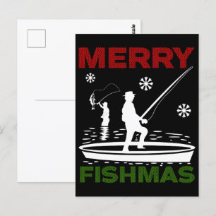Grappige Visvakantie Vrolijke VisKerst en Nieuwjaa Briefkaart