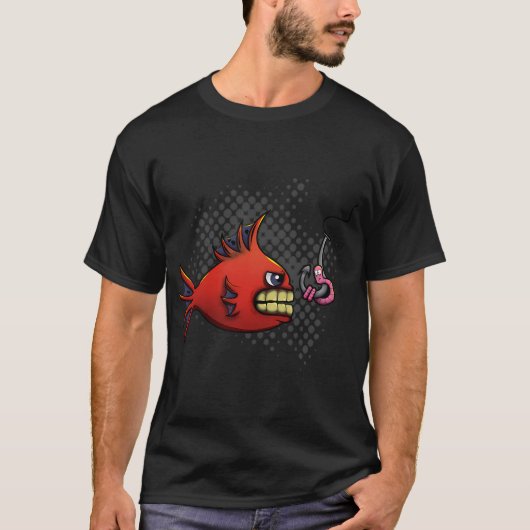 Grappige visvangst cartoon t-shirt (Voorkant)