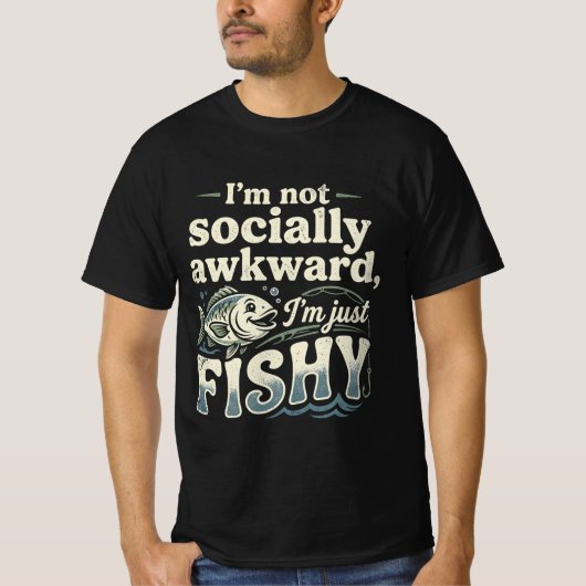 Grappige Visvangst Grappenmaker Ik Ben Niet Sociaa T-shirt (Voorkant)