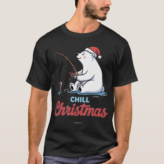 Grappige visvangst Kerstmis vis T-shirt (Voorkant)