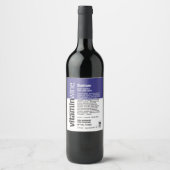 Grappige Vitamine Wijn Spoof - Purim gepersonalise Etiket (Voorkant)