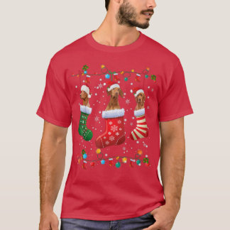 Grappige Vizsla Kerst Soks Lichten Grappige Hond L T-shirt