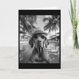 Grappige Vizsla Selfie Hond Zomer Vakantie Kaart