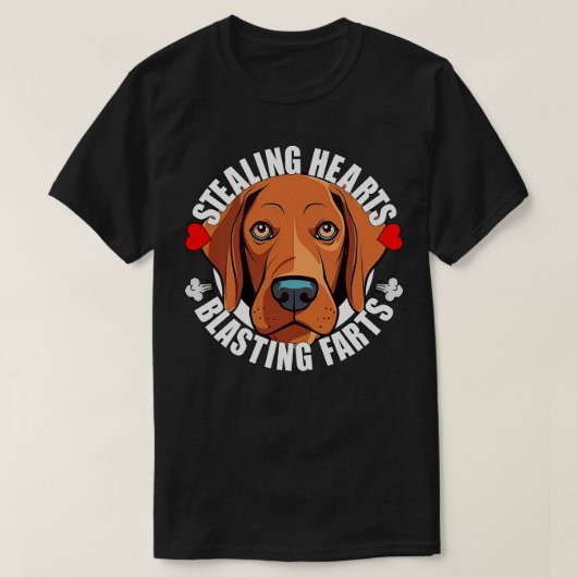 Grappige Vizsla Stealing Hearts Blasting Farts Hon T-shirt (Design voorkant)