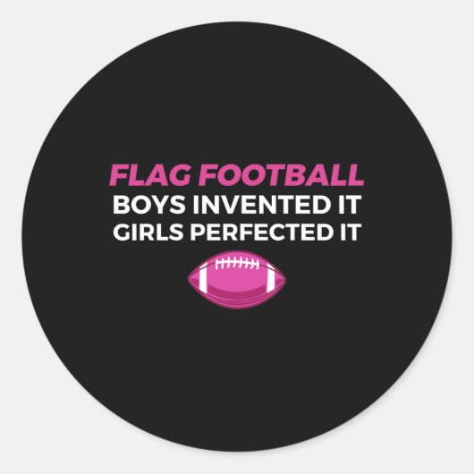 Grappige Vlag Football Meisje 1 Ronde Sticker (Voorkant)