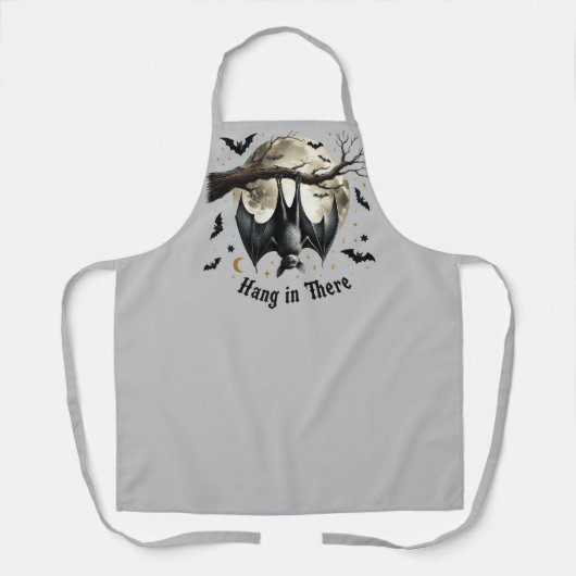 Grappige vleermuis die daar hangt Halloween Schort (Voorkant)