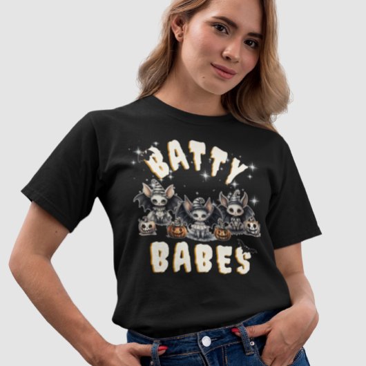 Grappige Vleermuis Heks Batty Babes Halloween Matc T-shirt