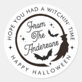 Grappige vleermuizen gelukkig Halloween feest dank Ronde Sticker (Voorkant)