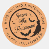 Grappige vleermuizen gelukkig Halloween feest dank Ronde Sticker (Voorkant)