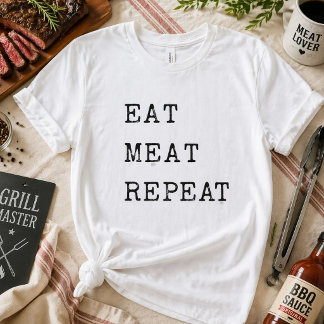 Grappige Vleeseter Eet Vlees Herhaal T-shirt