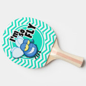 Grappige vlieg; Aqua Green Chevron Tafeltennisbatje (Zijkant)