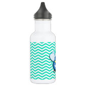 Grappige vlieg; Aqua Green Chevron Waterfles (Links)