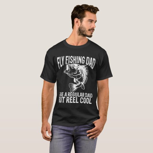 Grappige vlieg vissen papa gift sport bas vissen t-shirt (Voorkant volledig)
