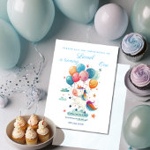 Grappige Vliegende Eenhoorn Regenboog Kleuren 1e V Kaart