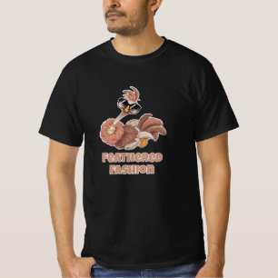Grappige vliegende vogels: struisvogel Design T-shirt