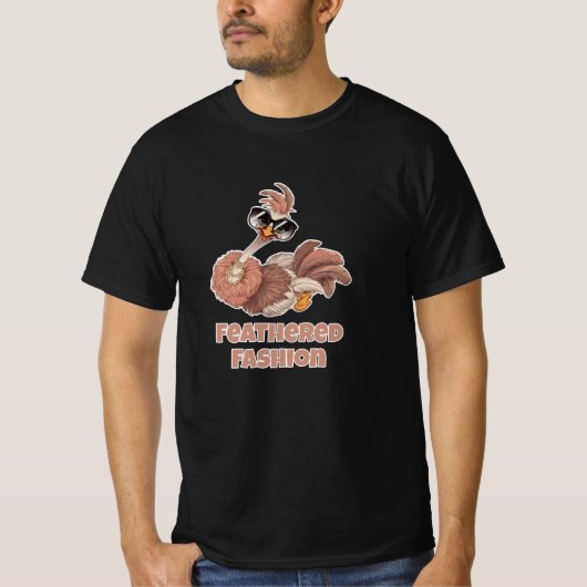 Grappige vliegende vogels: struisvogel Design T-shirt (Voorkant)