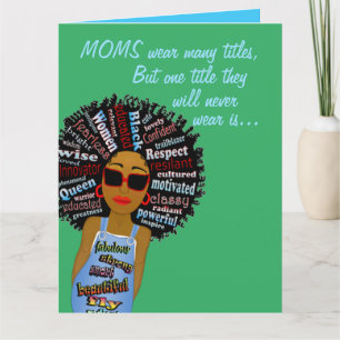 Grappige vliegenwoord kunst Afro-Amerikaanse moede Kaart