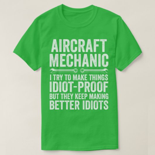 Grappige Vliegtuig mechanic fixing vliegtuigen T-shirt (Design voorkant)