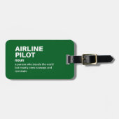 Grappige vliegtuigkapiteinsdefinitie bagagelabel (Voorkant horizontaal)