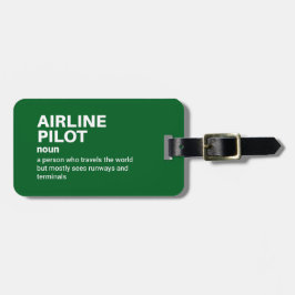 Grappige vliegtuigkapiteinsdefinitie bagagelabel