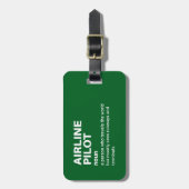 Grappige vliegtuigkapiteinsdefinitie bagagelabel (Voorkant verticaal)