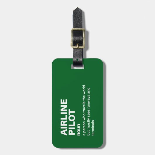 Grappige vliegtuigkapiteinsdefinitie bagagelabel (Voorkant verticaal)