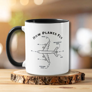 Grappige vliegtuigontwerp voor piloten of bemannin mok