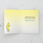 Grappige Vlinder Banaan Gelukkige Verjaardag Groet Kaart (Binnen)