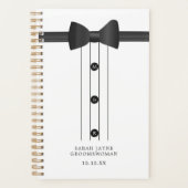 Grappige vlinderdas zwart-wit bruidsmeisje planner (Voorkant)