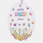 Grappige vlinders Happy Easter Day Ornament Kaart (Links)