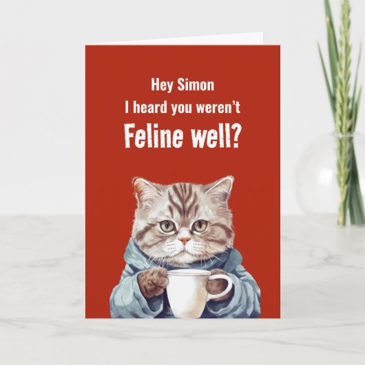 Grappige Vlug Beterschap Vouwbare Wenskaart Kaart (Voorkant)