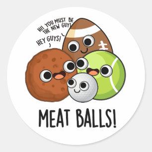 Grappige Voedselgrap over Vleesballen Ronde Sticker