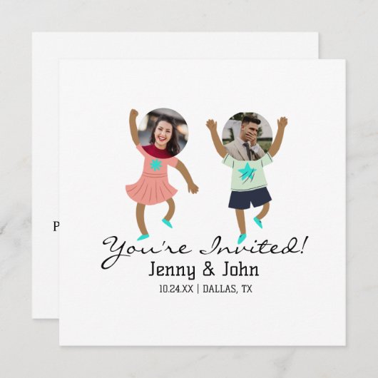 Grappige Voeg foto toegevoegde Bruid & Bruidegom T (Voorkant / Achterkant)