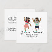 Grappige Voeg foto toegewijde bruid & bruidegom tr (Voorkant / Achterkant)