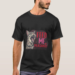 Grappige "Voer Me, Boer" Vette Kattenbaas Sticker T-shirt