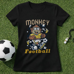 Grappige Voetbal Aap Speler Cartoon T-shirt