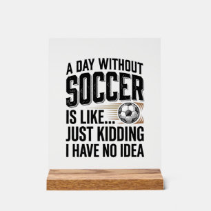 Grappige Voetbal Dag Citaat Vintage T-shirt Ontwer Acryl Bord