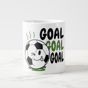 Grappige voetbal, doel grote koffiekop