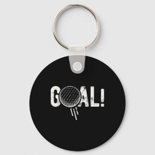 Grappige Voetbal Doelpunt Golf Vier Grap Sleutelhanger