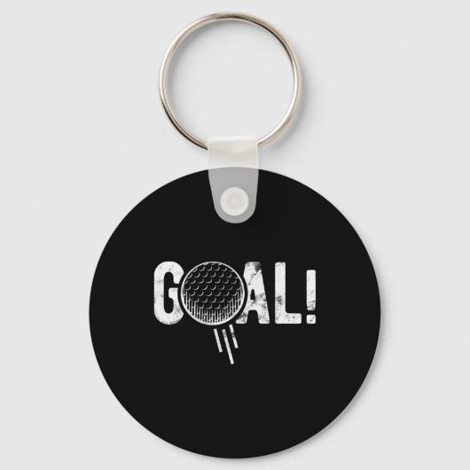 Grappige Voetbal Doelpunt Golf Vier Grap Sleutelhanger (Voorkant)