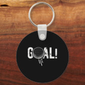 Grappige Voetbal Doelpunt Golf Vier Grap Sleutelhanger (Voorkant)