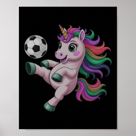 Grappige Voetbal Eenhoorn Gewoon Meisje Dat Van Ch Poster (Voorkant)